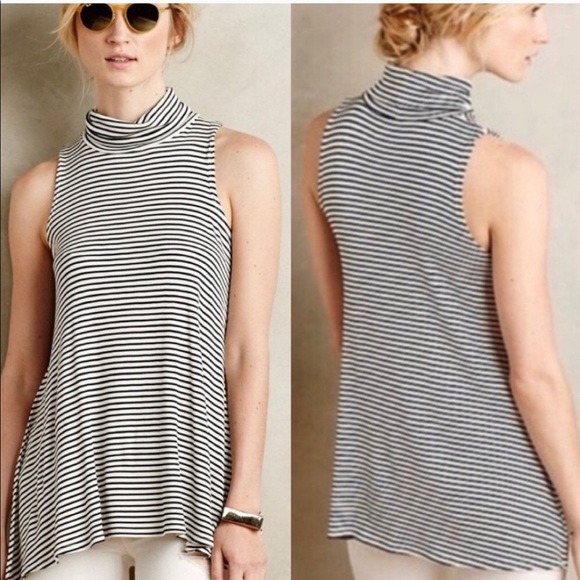 Anthropologie Tops - Anthropologie (Puella) Turtleneck Striped Tank